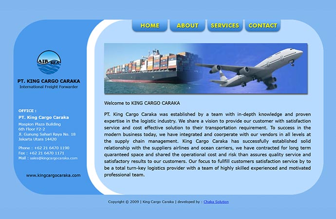jasa forwarder profesional - king cargo caraka - chaka solution jasa web seo